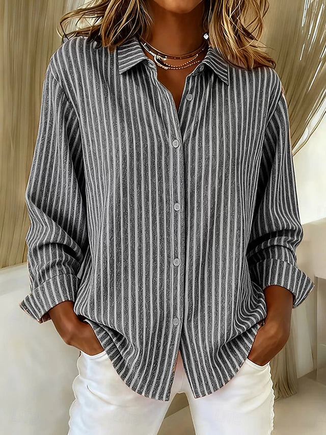Jimena | Stribet bluse med knapper