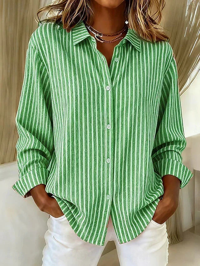 Jimena | Stribet bluse med knapper