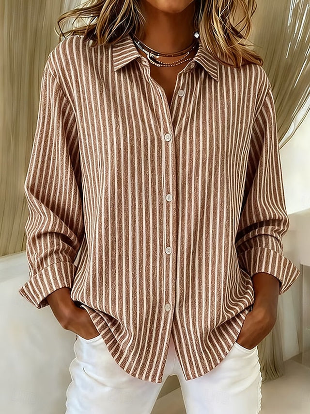 Jimena | Stribet bluse med knapper