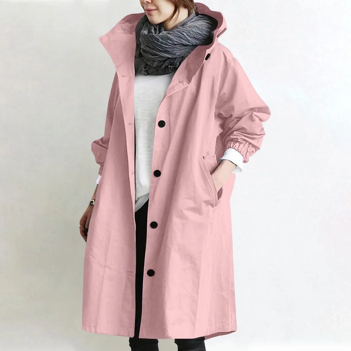 Theodora | Lang trenchcoat med hætte