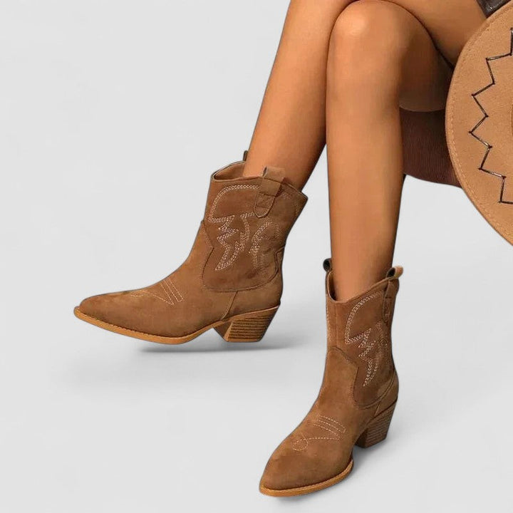 Darcy | Broderede western-ankelstøvler