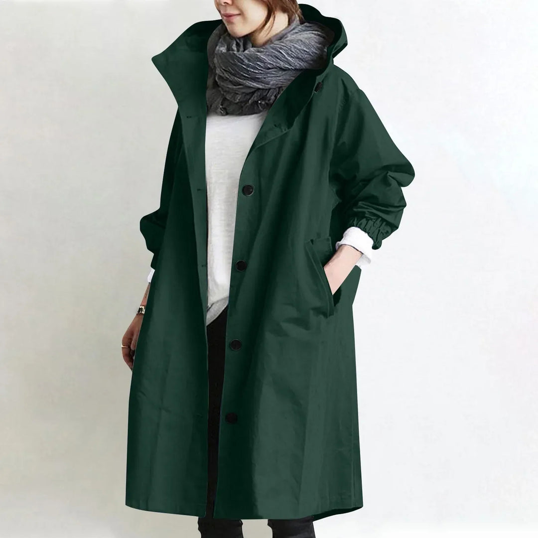 Theodora | Lang trenchcoat med hætte