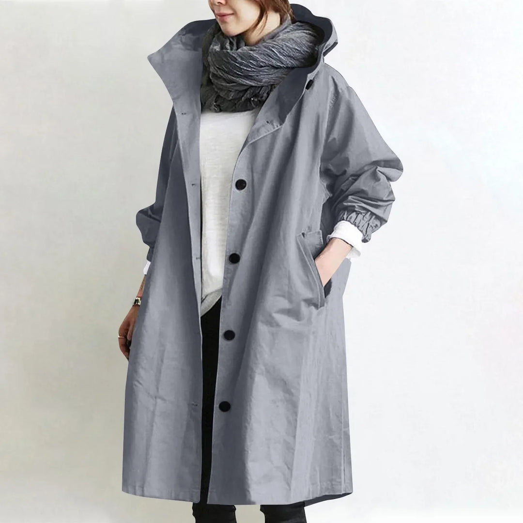 Theodora | Lang trenchcoat med hætte