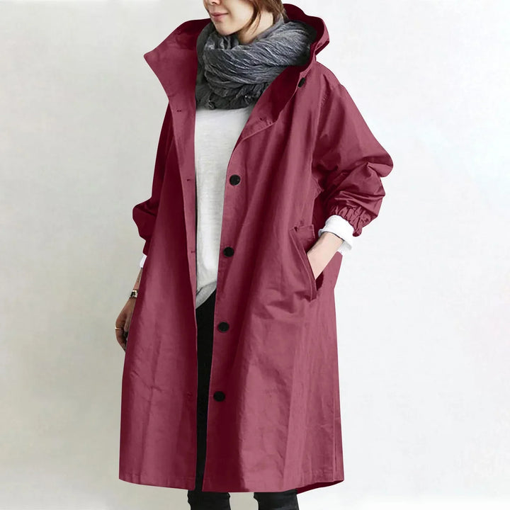 Theodora | Lang trenchcoat med hætte