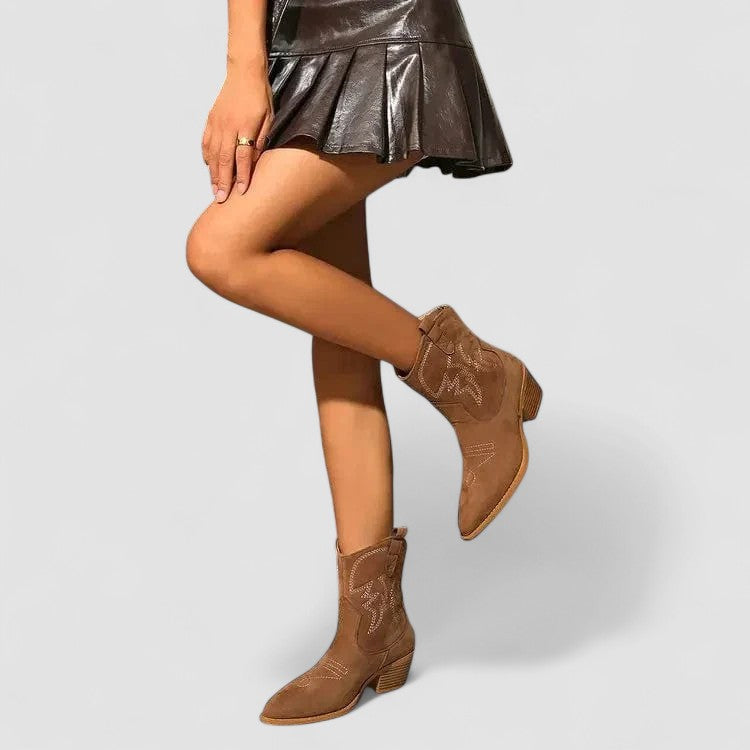 Darcy | Broderede western-ankelstøvler