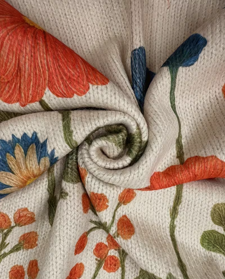 Wrenna™ | Cardigan med vildblomstereng og lynlås