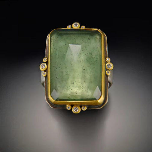 Fransk Retro Ring med Firkantet Krystal