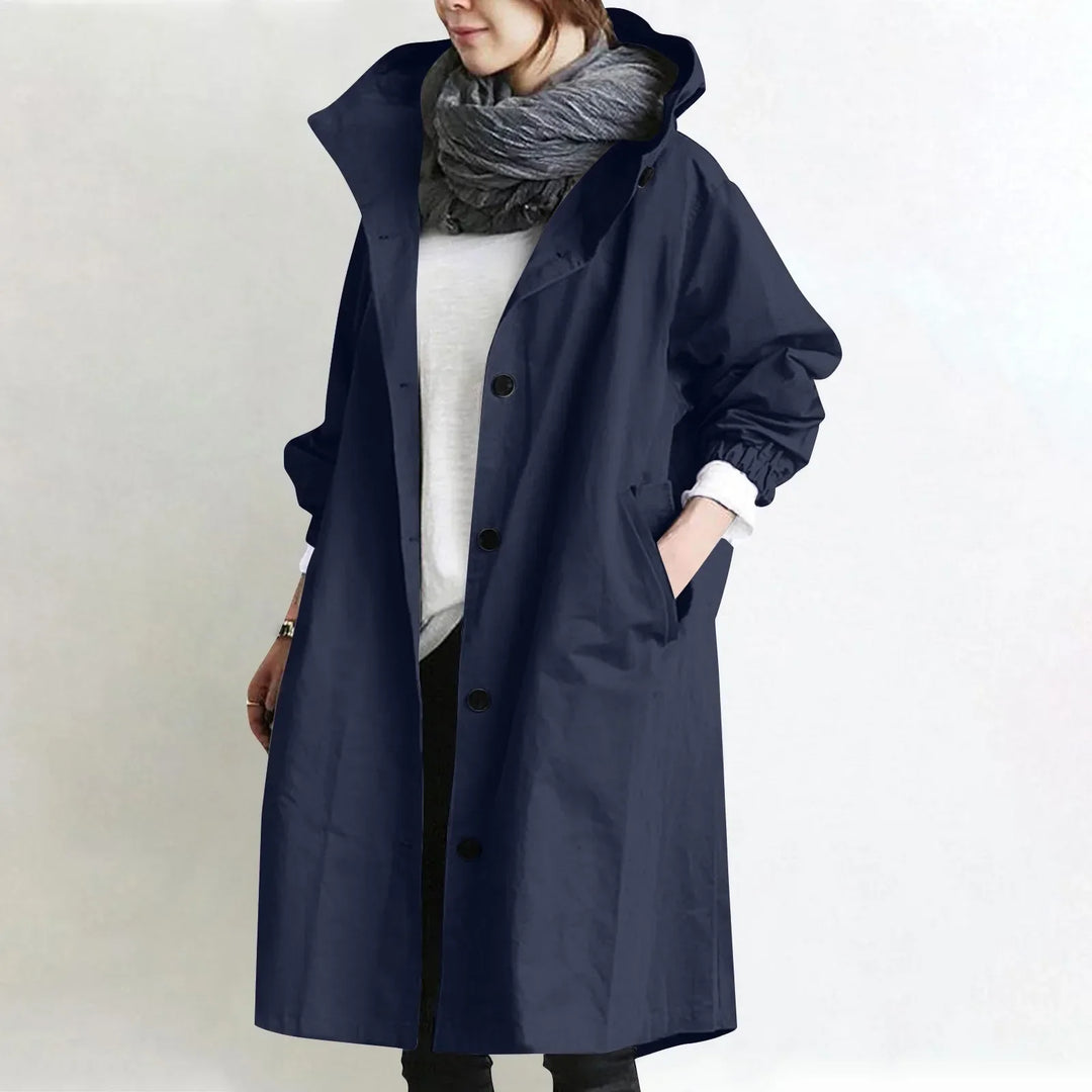 Theodora | Lang trenchcoat med hætte