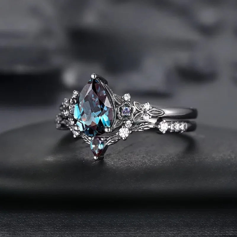 Skumringsvedbend-ring - Safir
