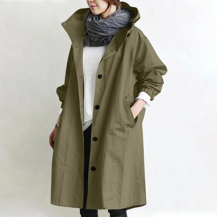Theodora | Lang trenchcoat med hætte