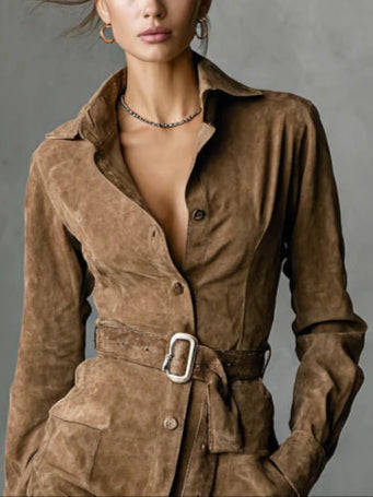 Adeline | Midikjole i ruskindslook