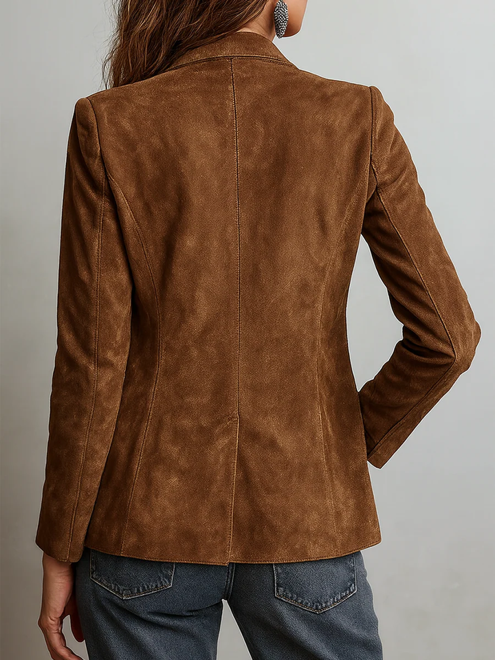 Vintageblazer til kvinder i brun