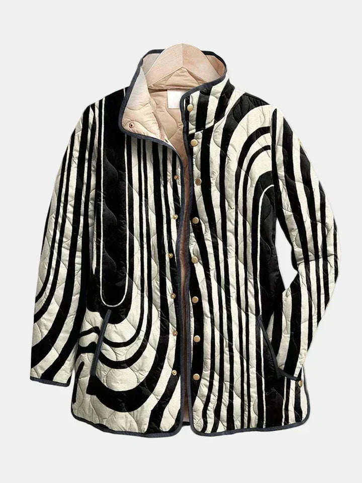 Soraya | Afslappet quiltet jakke med abstrakt geometrisk design