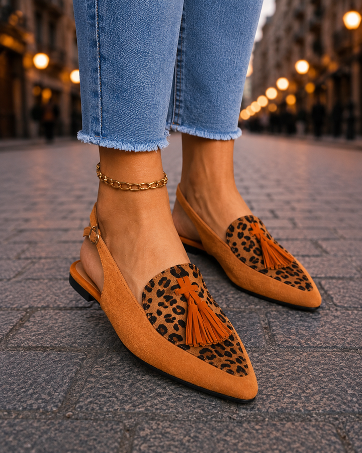 Marisa | Slingback-mules med kvaster
