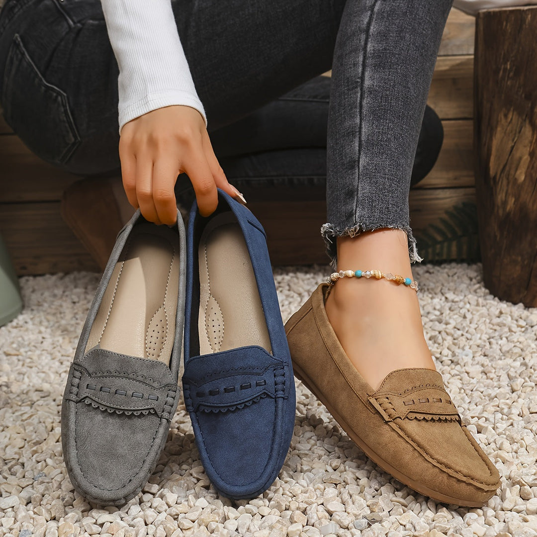 Leonie | Ruskindsloafers med bølgekant