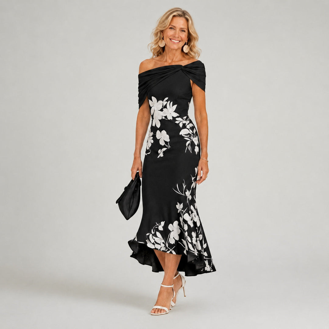 Althea™ | Blomstret, figursyet midikjole