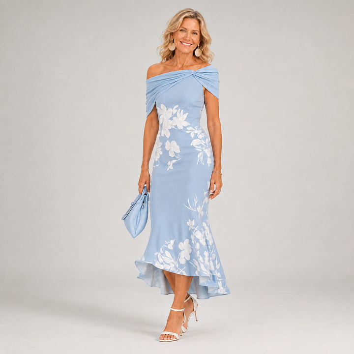 Althea™ | Blomstret, figursyet midikjole