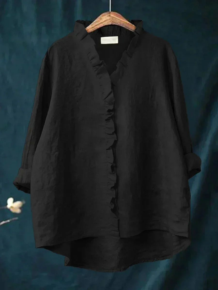 Lily | Let bluse med flæser