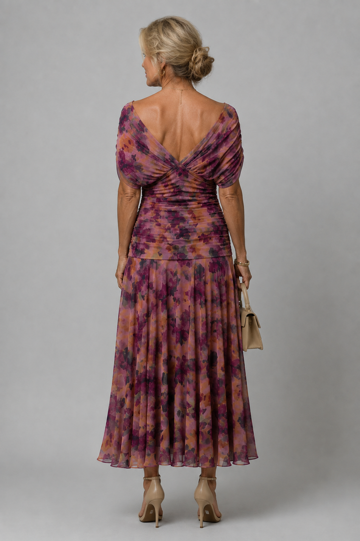 Ariane | Draperet off-shoulder midikjole