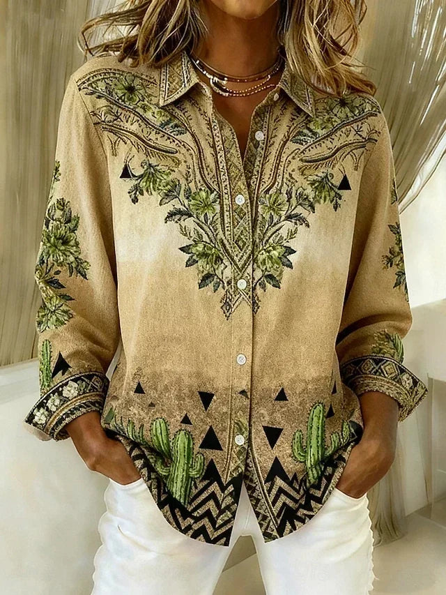 Bettina | Vintagebluse med blomsterbroderi