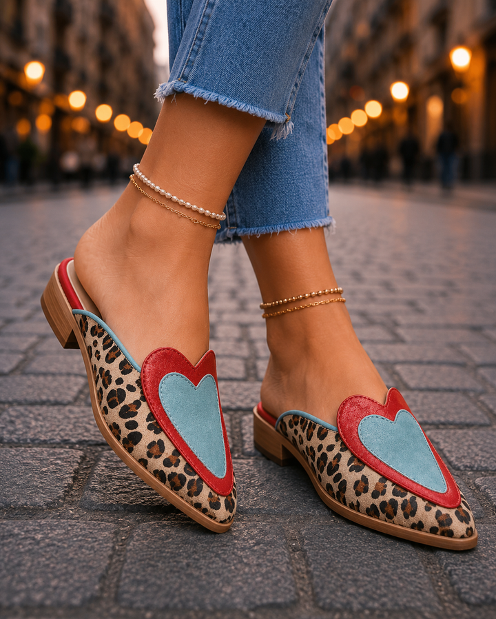 Perla | Mules med leopardprint