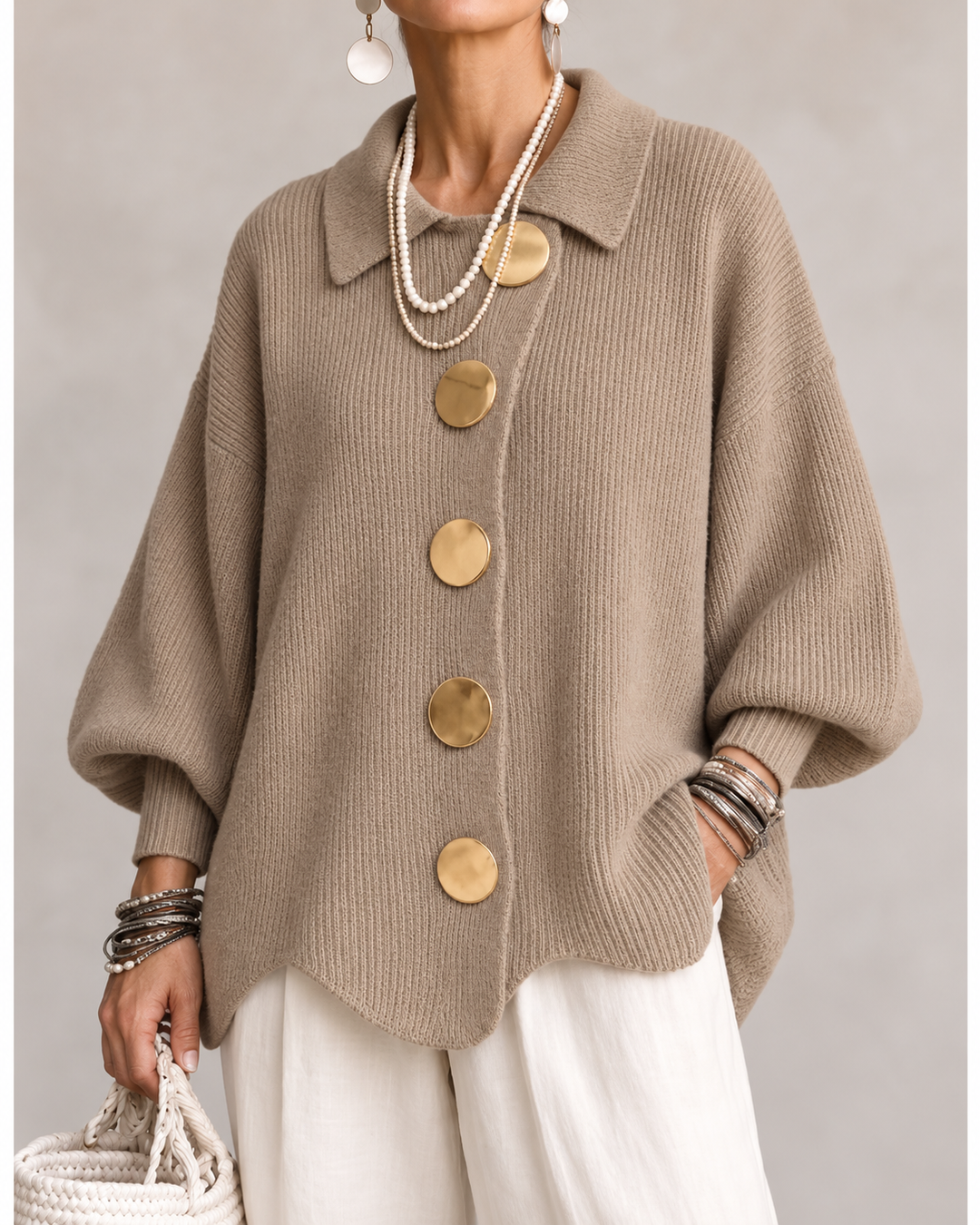 Ardelle™ | Oversized cardigan med krave