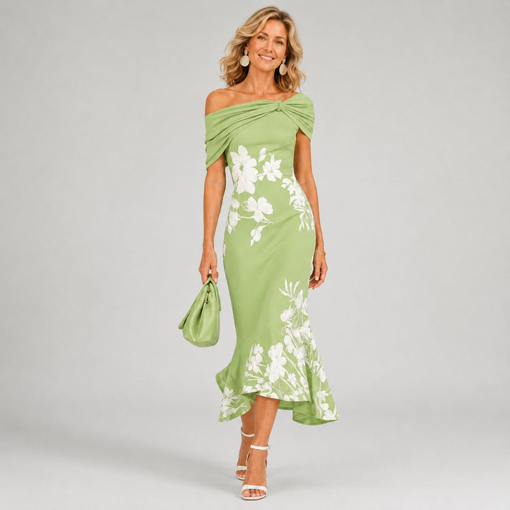 Althea™ | Blomstret, figursyet midikjole