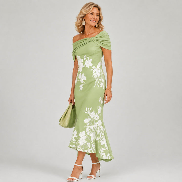 Althea™ | Blomstret, figursyet midikjole