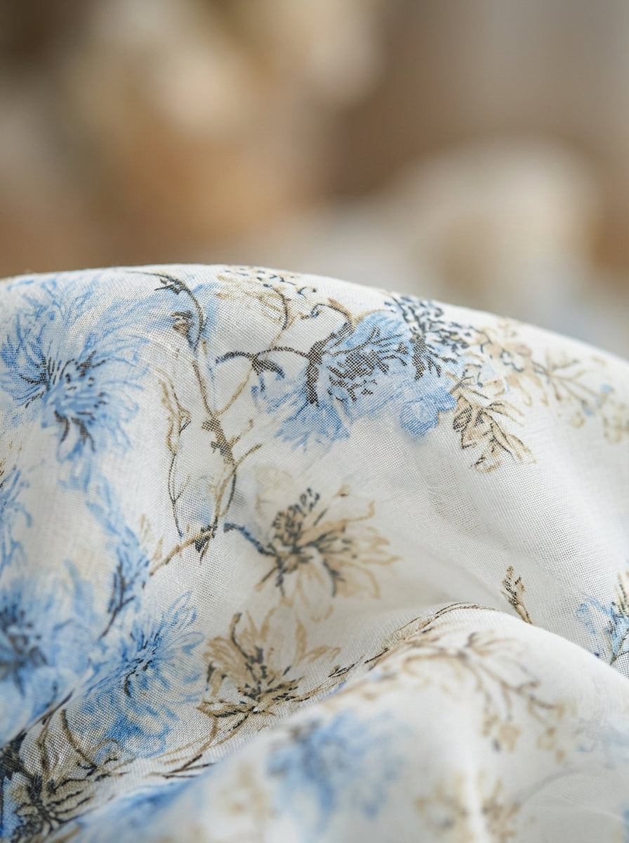 Cecelia | Maxikjole i chiffon med blomstermønster