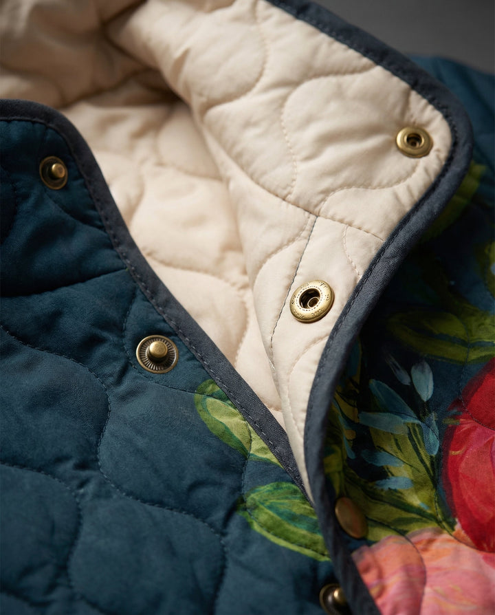 Amaya | Vintage quiltet jakke med blomstermønster