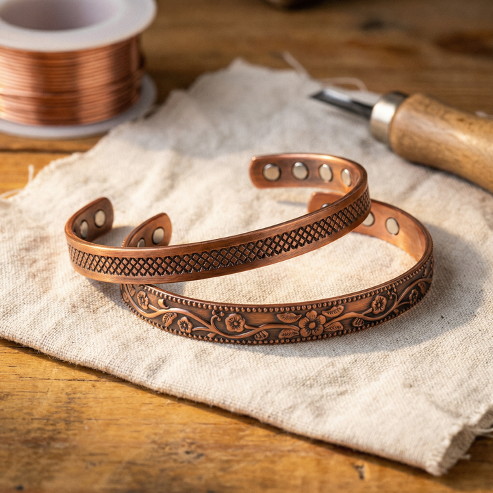 Sæt med 2 kobberarmbånd