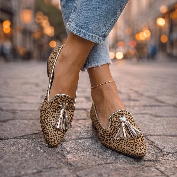 Dalia | Loafers med kvaster og dyreprint