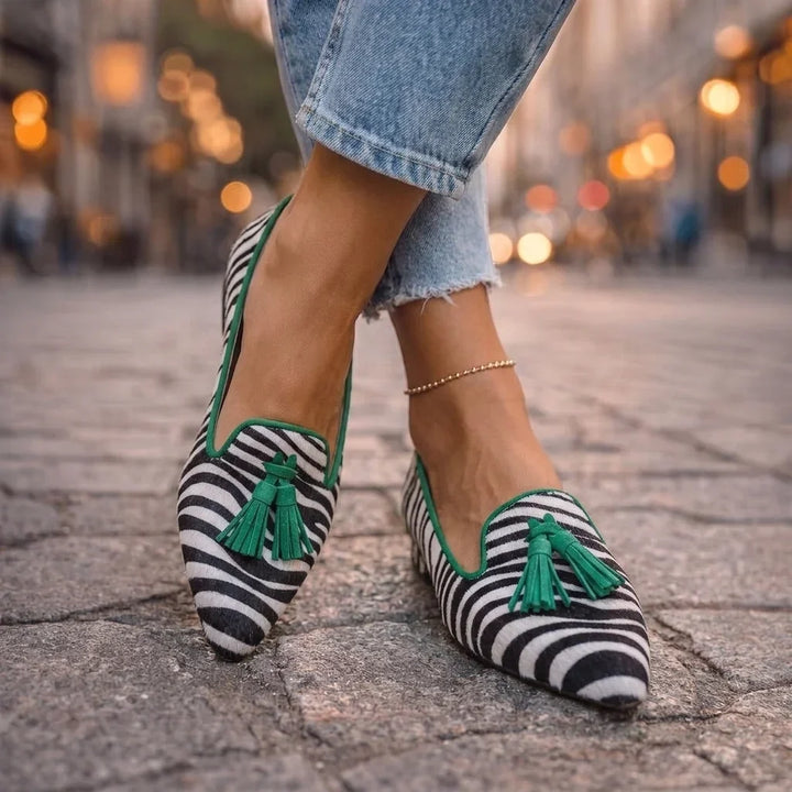 Dalia | Loafers med kvaster og dyreprint