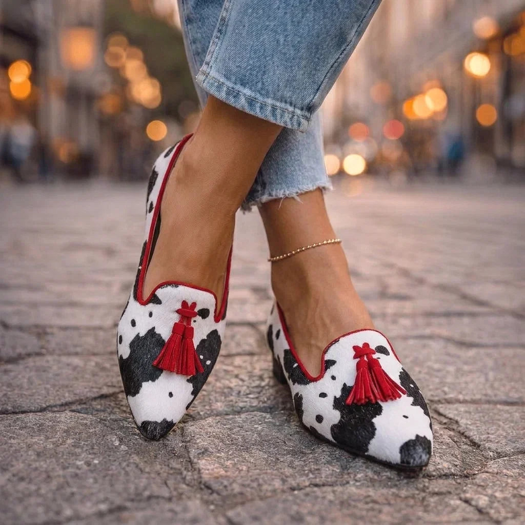 Dalia | Loafers med kvaster og dyreprint