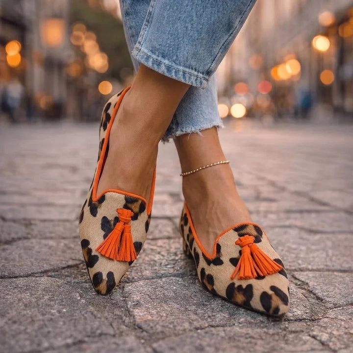 Livia | Ballerinaer med spids tå og leopardprint