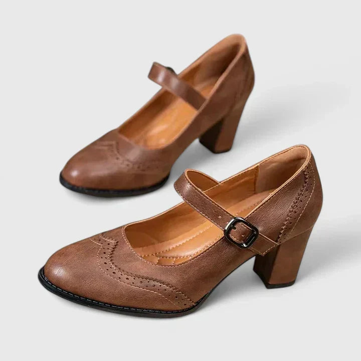 Anna | Retro Mary Jane-pumps med hæl Camille