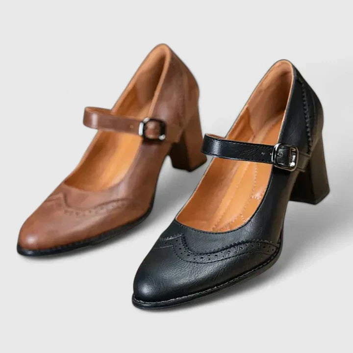 Anna | Retro Mary Jane-pumps med hæl Camille