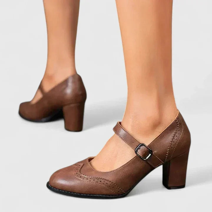 Anna | Retro Mary Jane-pumps med hæl Camille