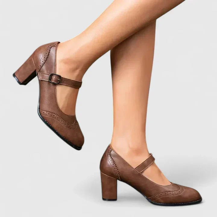 Anna | Retro Mary Jane-pumps med hæl Camille