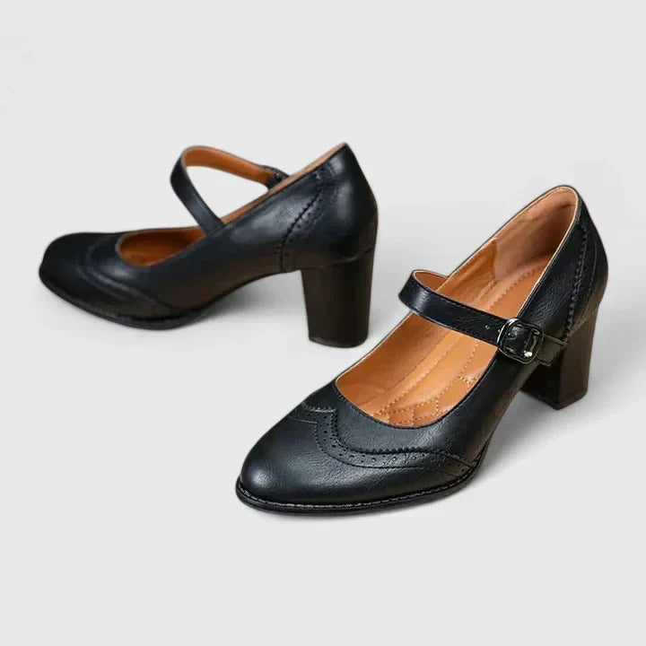 Anna | Retro Mary Jane-pumps med hæl Camille