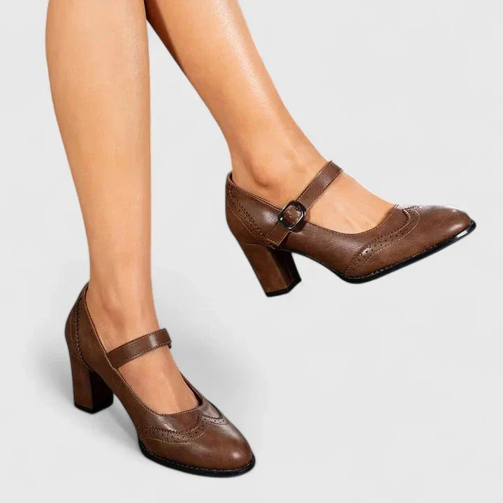 Anna | Retro Mary Jane-pumps med hæl Camille