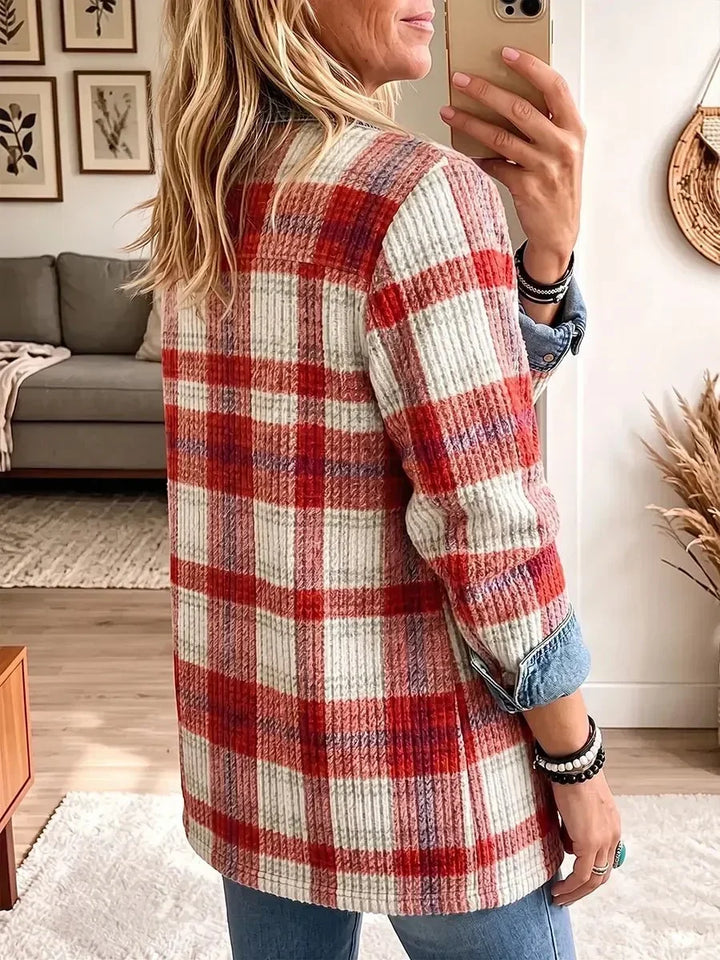 Scarlett | Vintage elegant denimjakke med patchwork