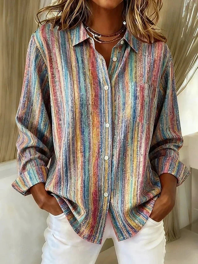 Caroline | Vintage skjortebluse med striber