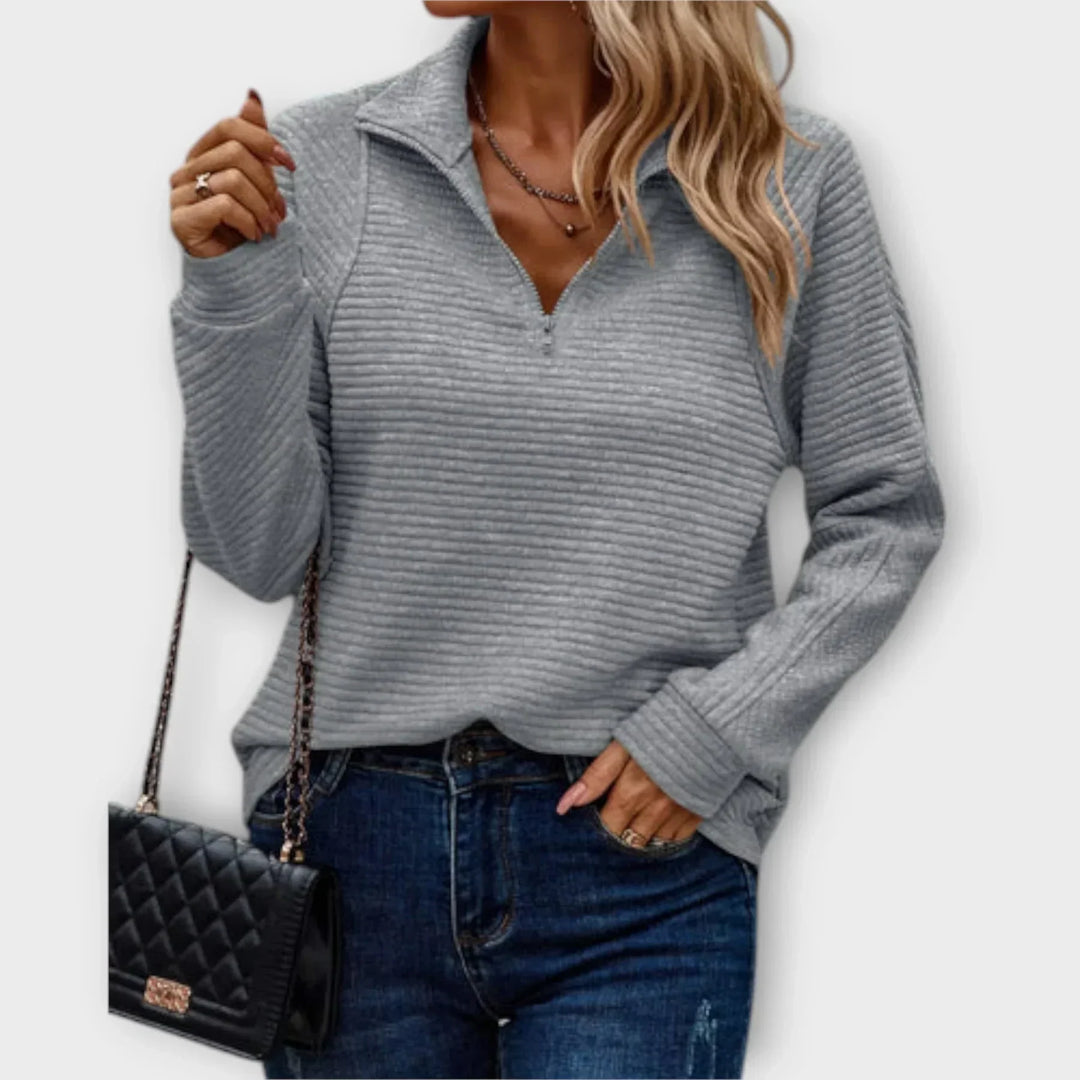 Dalia™ | Sweater med halv lynlås