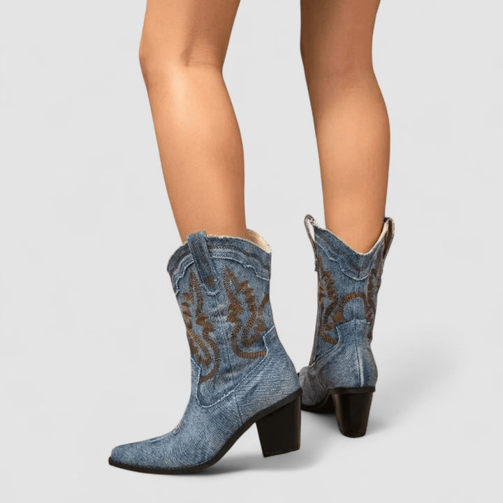 Callie | Broderede western-ankelstøvler