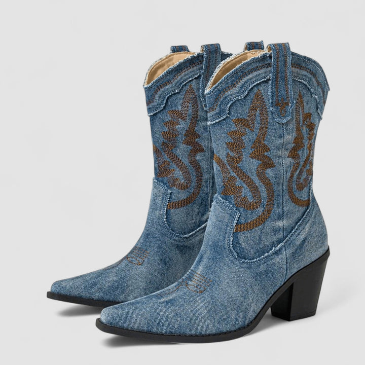 Callie | Broderede western-ankelstøvler