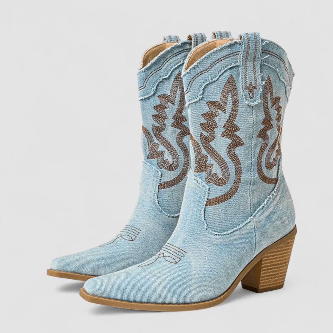 Callie | Broderede western-ankelstøvler