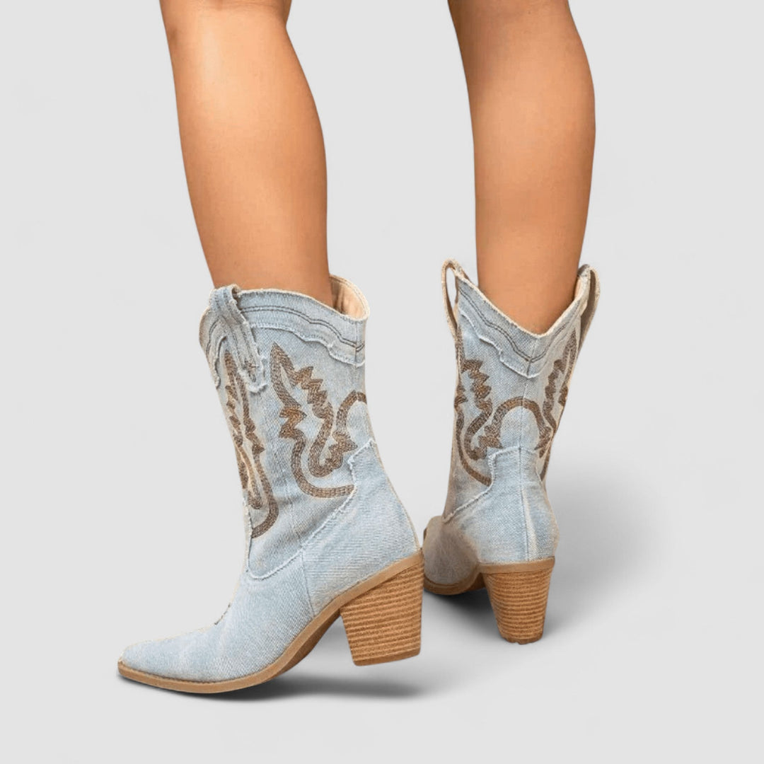 Callie | Broderede western-ankelstøvler