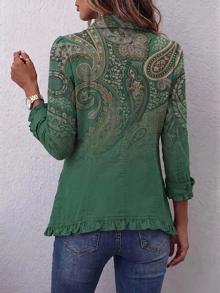 Jemara | Boho-flæsejakke med paisleyprint