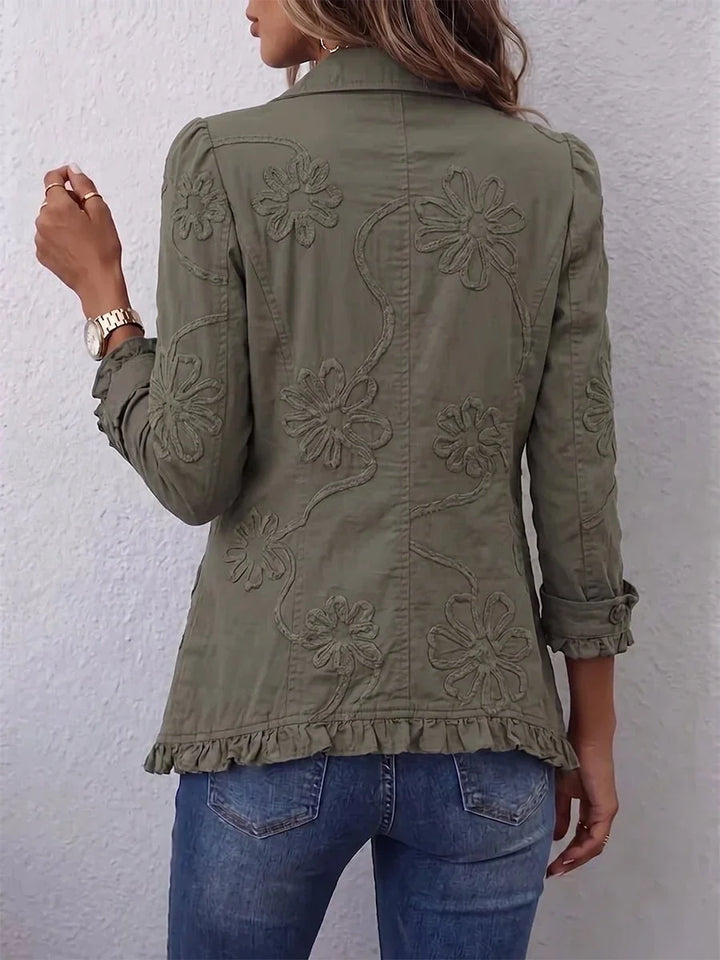 Kamberly | Boho-chic-jakke med blomsterbroderi